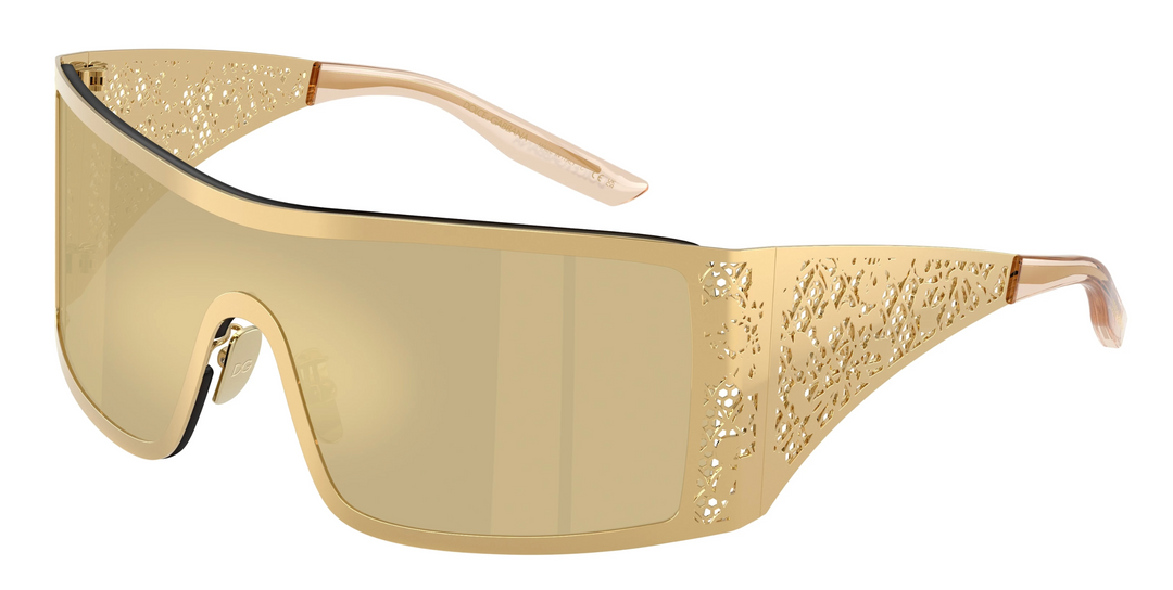Dolce &amp; Gabbana DG2317 gold mirror etched sunglasses