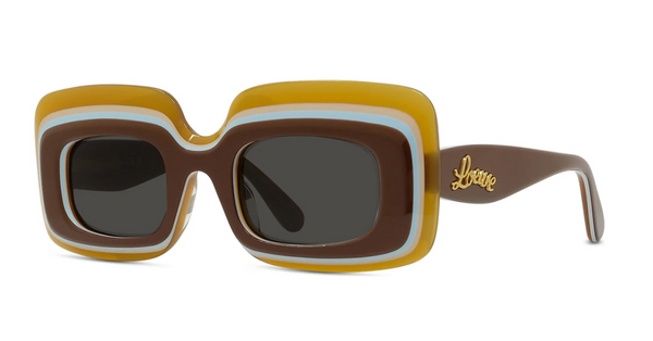 Loewe LW40139U Layered Sunglasses in Brown – Designer Daydream display picture 1