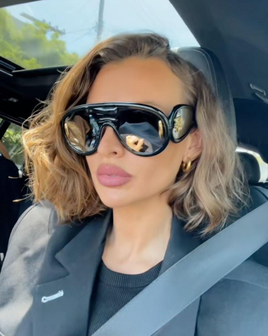 Loewe LW40108I Wave Mask Sunglasses in Black Silver Mirror