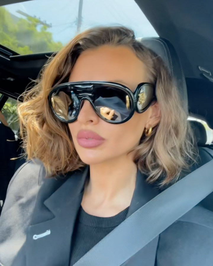 Loewe LW40108I Wave Mask Sunglasses in Black Silver Mirror