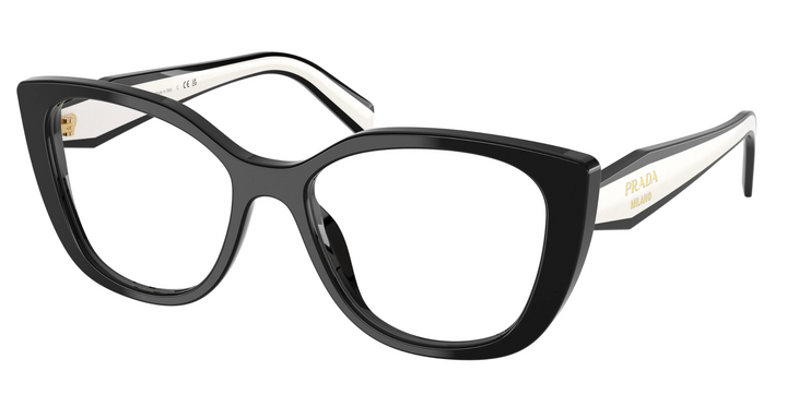 Prada PR B04V Cat Eye Eyeglasses Frames in Black White