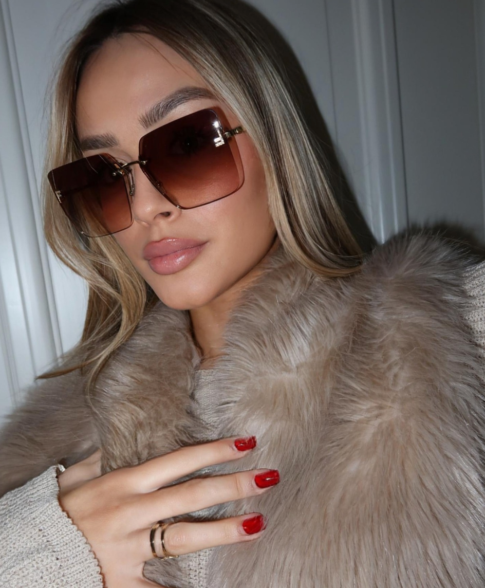 Fendi FE4082US First Rimless Gradient Brown Sunglasses