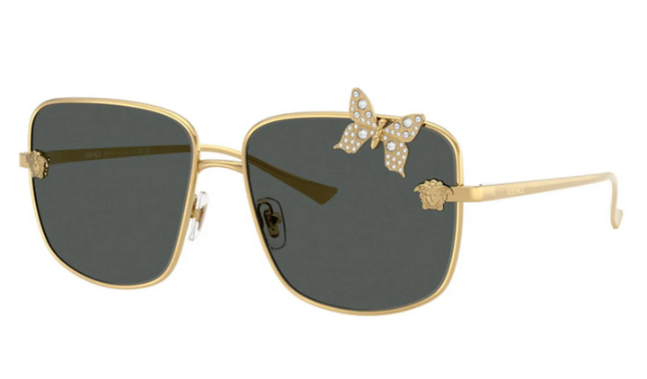 Versace VE2282 Crystal Butterfly Sunglasses in Gold