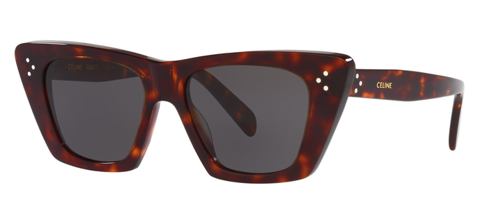 Celine CL40187I cat-eye sunglasses with red havana frames and dark lenses