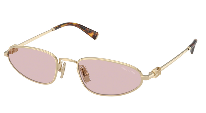 Miu Miu MU A52S Gold Pink Metal Sunglasses