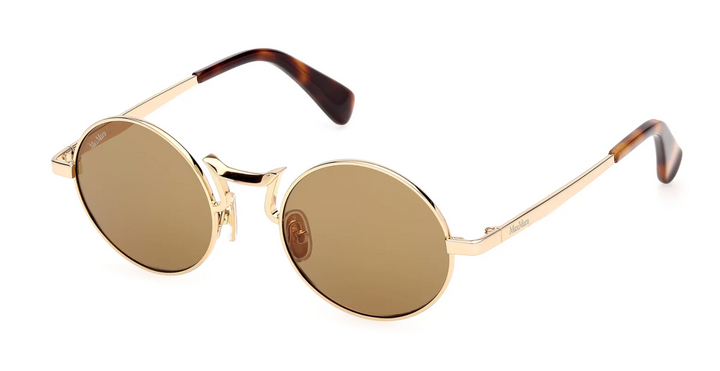 Max Mara MM0127 Round Sunglasses in Gold