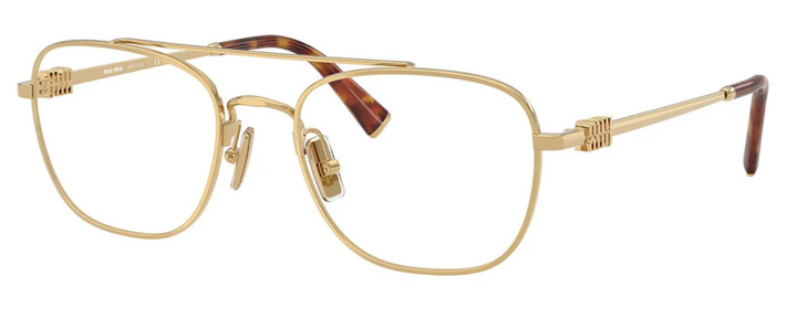 Miu Miu MU51WV Gold Pilot Eyeglasses Frames