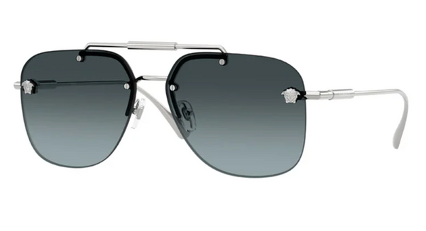 Versace VE2296 Medusa Aviator Sunglasses in Silver | Designer Daydream