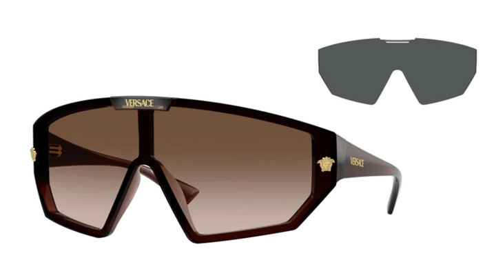 Versace VE4461 2 Lens Shield Sunglasses in Brown
