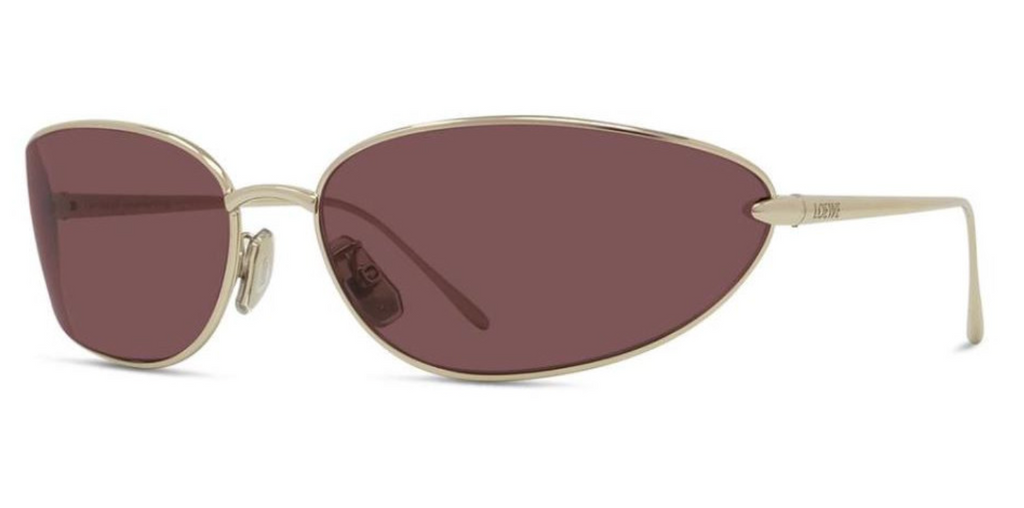 Loewe LW40164U 32U Sunglasses Gold Oval Frame, Purple Lenses Loewe Loewe LW40164U 32U Sunglasses Gold Oval Frame, Purple  main image 4