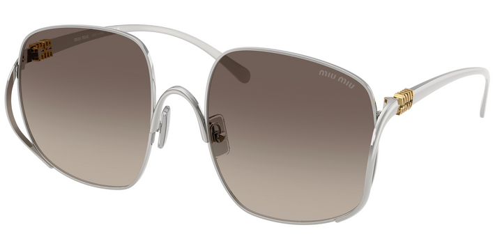Miu Miu MU A57S Silver Oversized Round Sunglasses