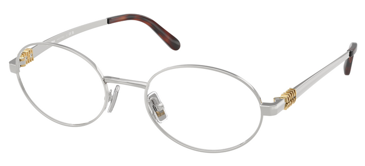 Miu Miu MU50ZV Silver Oval Eyeglasses Frames