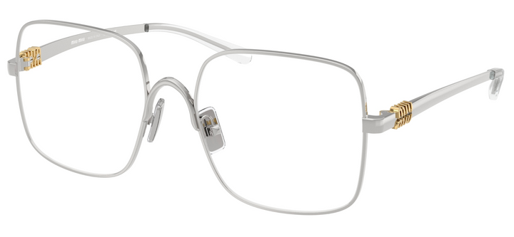 Miu Miu MU51YV Silver Oversized Square Eyeglasses Frames