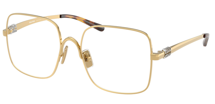 Miu Miu MU51YV Gold Oversized Square Eyeglasses Frames