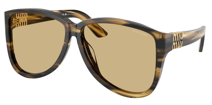 Miu Miu MUA08S Brown Yellow Oversized Sunglasses