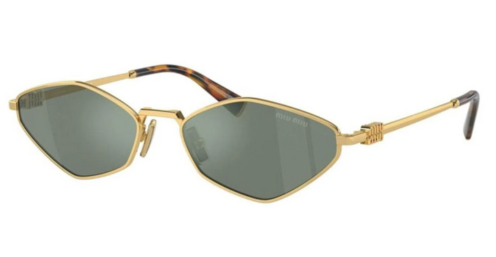 Miu Miu MU56ZS Sunglasses in Gold Green Mirror