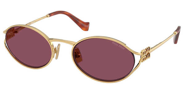 Miu Miu MU52YS Gold Violet Oval Metal Sunglasses