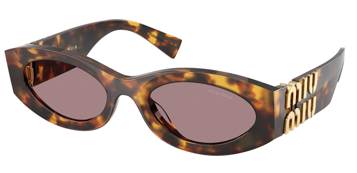 Miu Miu MU11WS Honey Havana Oval Sunglasses