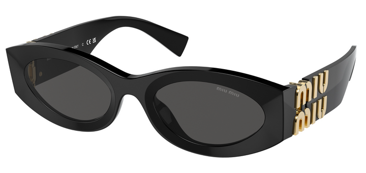 Miu Miu MU11WS Black Oval Sunglasses