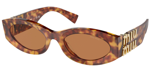 Miu Miu MU11WS Havana Brown Oval Sunglasses | Designer Daydream