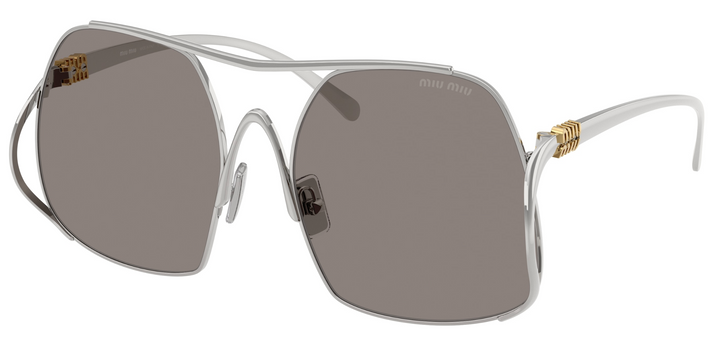 Miu Miu MU A55S Silver Oversized Aviator Sunglasses