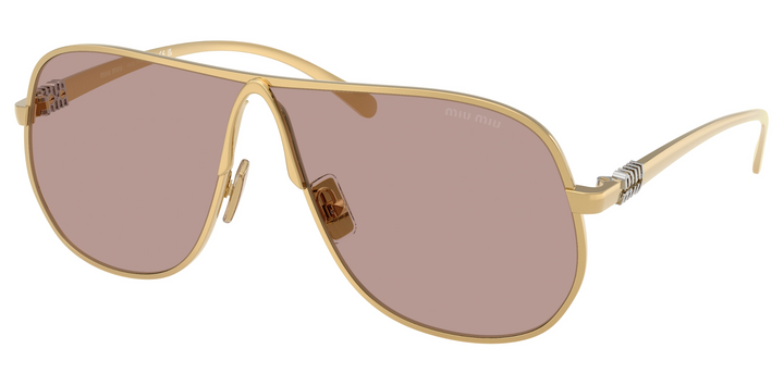 Miu Miu MU A56S Gold Pink Aviator Sunglasses