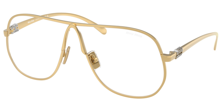 Miu Miu MU A56S Gold Bluelight Aviator Sunglasses