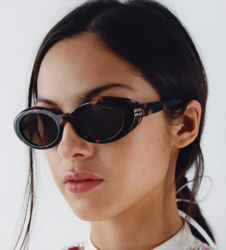 Miu Miu MU B09S Black Oval Sunglasses