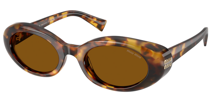 Miu Miu MU B09S Havana Brown Oval Sunglasses