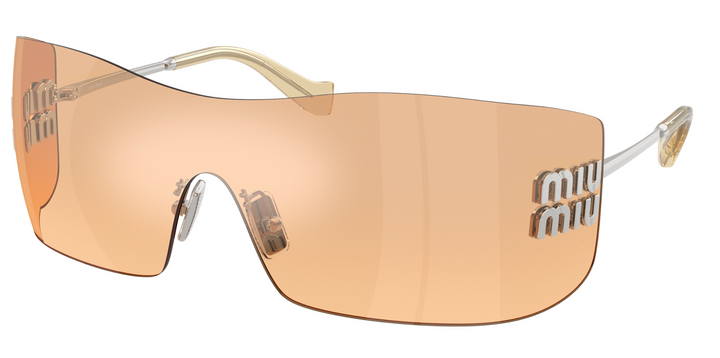 Miu Miu MU B53S Orange Mirror Rimless Mask Sunglasses