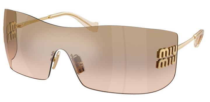 Miu Miu MU B53S Brown Mirror Rimless Mask Sunglasses