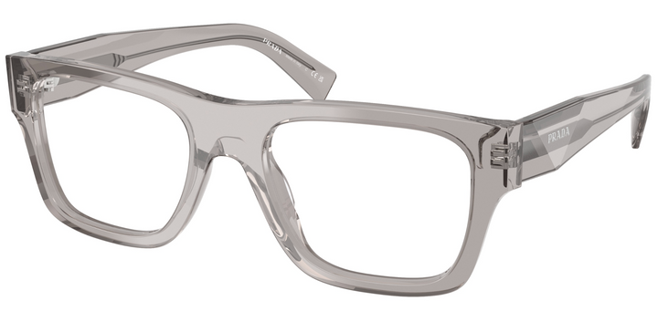 Prada PR C01V Square Eyeglasses Frames in Transparent Grey
