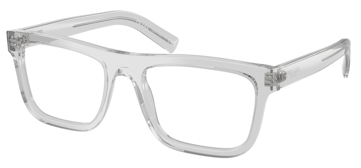 Prada PR C03V Square Eyeglasses Frames in Transparent Grey