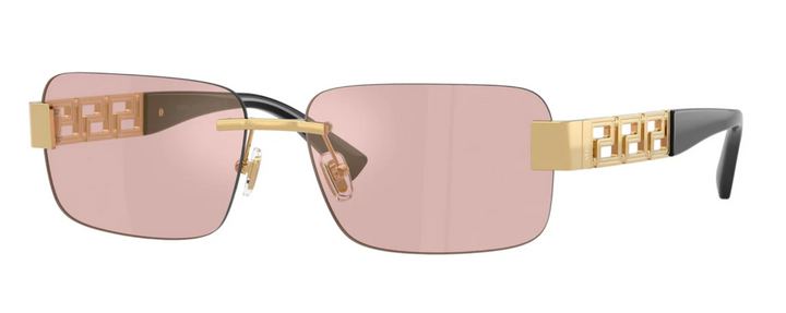 Versace VE2298 Rimless Sunglasses in Gold Pink