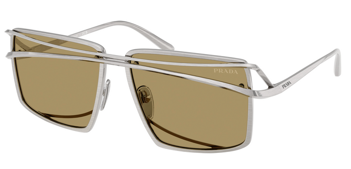 Prada PR C55S Square Sunglasses in Silver