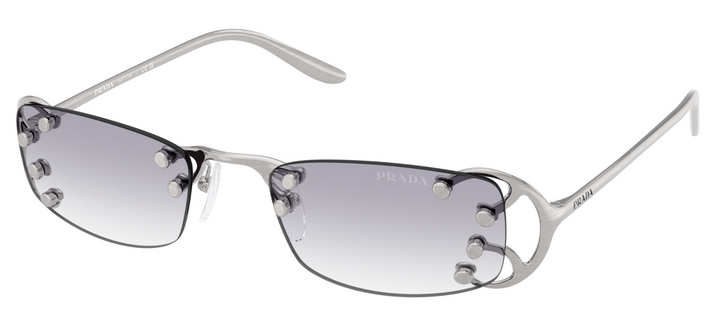 Prada PR C57S Rimless Sunglasses in Silver Grey