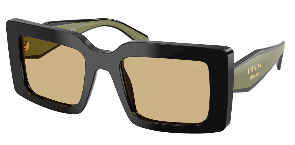 Prada PR D01S Square Sunglasses in Black Yellow – Designer Daydream