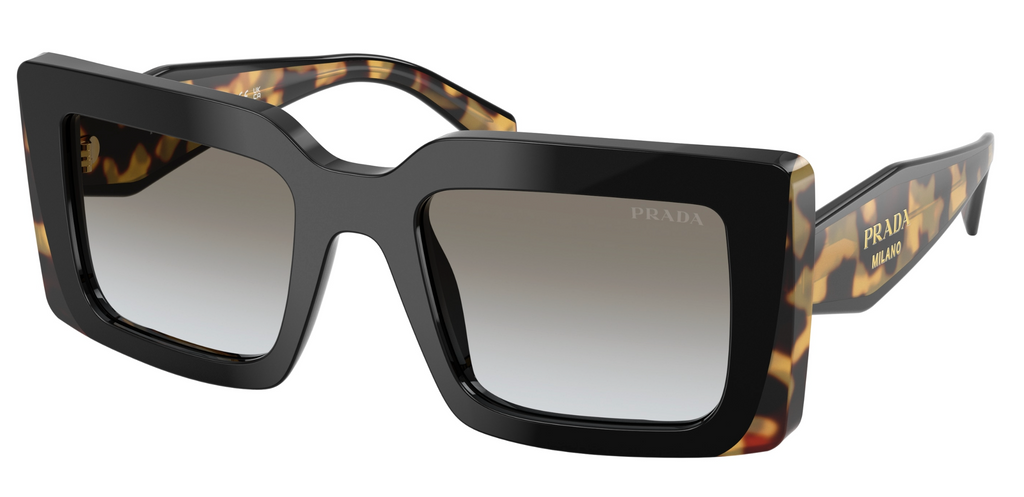 Prada PR D01S Square Sunglasses in Black Havana | Designer Daydream