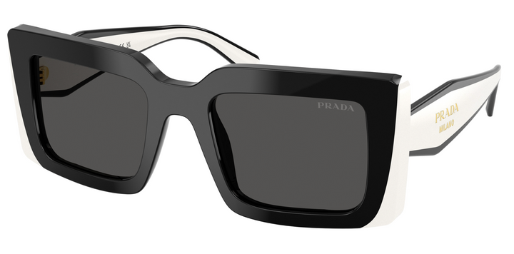 Prada PR D01S Square Sunglasses in Black White