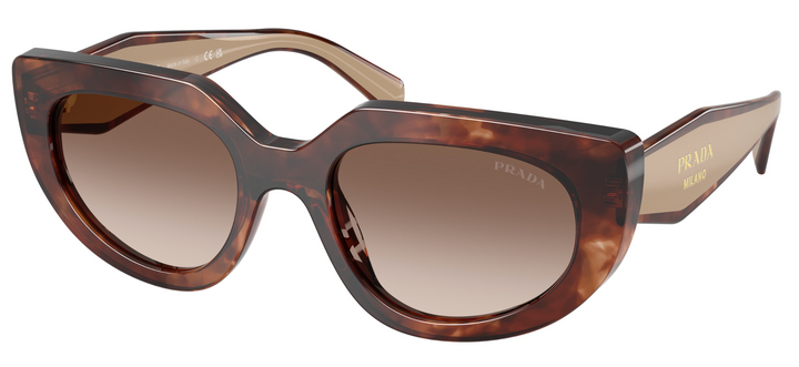 Prada cat-eye sunglasses, Havana powder frames, brown gradient lenses