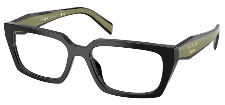 Prada PR D05V Rectangular Eyeglasses Frames in Black Green