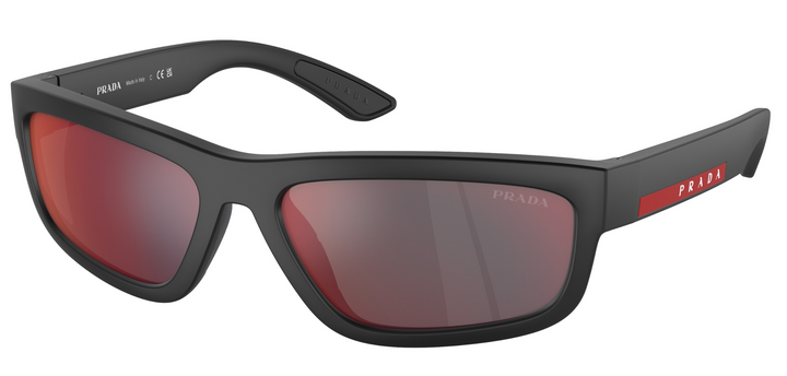 Prada Sport PS05ZS Sunglasses in Black Red Mirror