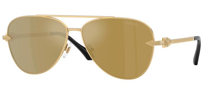 Versace VE2283 Aviator Sunglasses in Gold Mirror