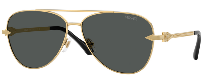Versace VE2283 Aviator Sunglasses in Gold Grey