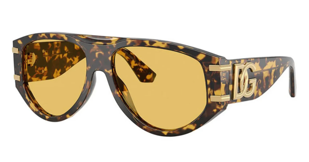 DG4499 aviator sunglasses with tortoiseshell frame and gold mirrored lenses