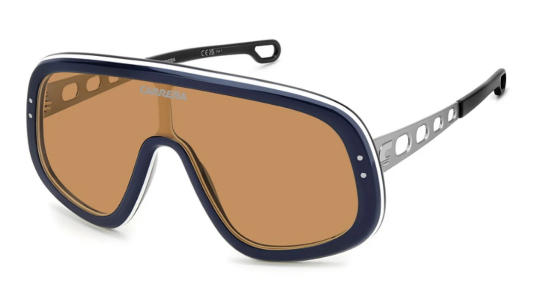 Carrera Flaglab 17 Oversized Mask Sunglasses in Blue