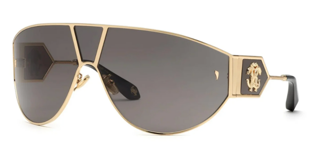Roberto Cavalli SRC093 Gold Grey Mask Sunglasses
