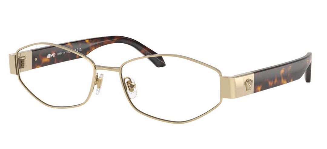 Versace VE1298 Gold Oval Metal Eyeglasses Frames