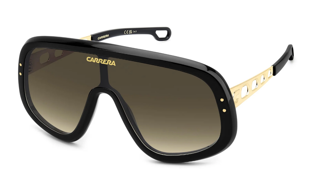 Carrera Flaglab 17 Oversized Mask Sunglasses in Black