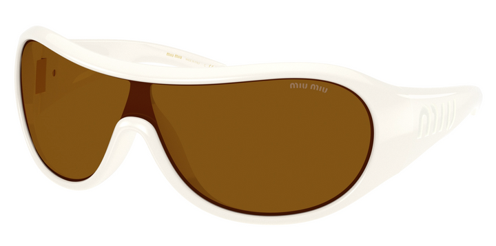 Miu Miu MU B14SU Ivory Shield Wrap Sunglasses